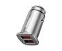 Автомобильное зарядное устройство Baseus USB Car Charger Square Metal Quick Charger 3.0 2xUSB 30W Silver (CCALL-DS0S)