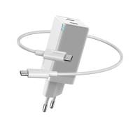 Сетевое зарядное устройство GaN2 Q.Charger C+C 45W With Mini Cable Type-C to Type-C 60W White (CCGAN-M02)