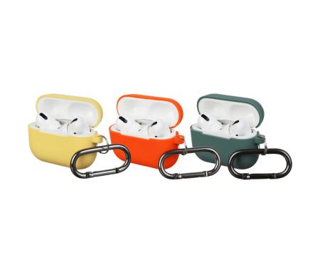 Чехлы для Airpods Pro Silicon with hook 3 шт. (Atrovirens, Orange, Yellow)