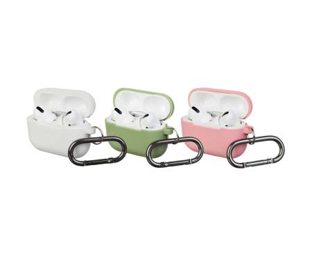 Чехлы для Airpods Pro Silicon with hook 3 шт. (Matcha Green, Pink, White)
