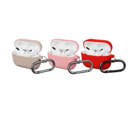 Чехлы для Airpods Pro Silicon with hook 3 шт. (Pink, Pink Sand, Red)
