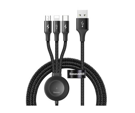 Кабель USB 4 в 1 Baseus Star Ring Series Four-in-one Wireless Charging Cable USB For+M+L+T+iWatch 1.2m Deep gray (CA1T4-I0G)