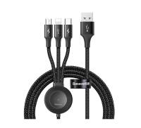Кабель USB 4 в 1 Baseus Star Ring Series Four-in-one Wireless Charging Cable USB For+M+L+T+iWatch 1.2m Deep gray (CA1T4-I0G)