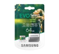 Карта памяти Samsung EVO Select microSDXC UHS-I U3 64Gb + SD-adapter (MB-ME64HA)