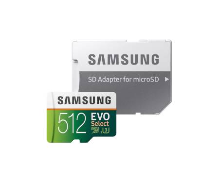 Карта памяти Samsung EVO Select microSDXC UHS-I U3 512Gb + SD-adapter (MB-ME512HA)