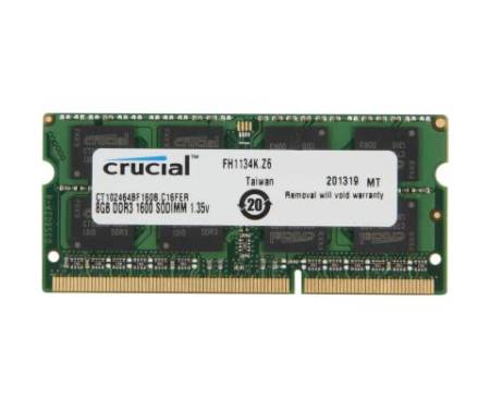 Модуль памяти для ноутбука SoDIMM DDR3L 8GB 1600 MHz MICRON (CT102464BF160B)