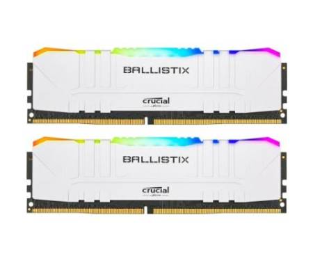 Модуль памяти для компьютера DDR4 16GB (2x8GB) 3200 MHz Ballistix White RGB MICRON (BL2K8G32C16U4WL)