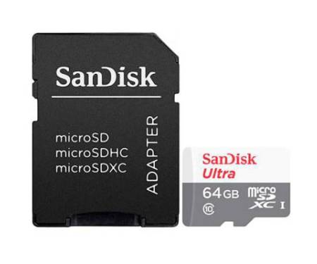 Карта памяти SANDISK 64GB microSD class 10 Ultra Light (SDSQUNR-064G-GN3MA)