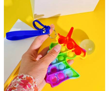 Игрушка-антистресс Pop it Keychain Unicorn Rainbow