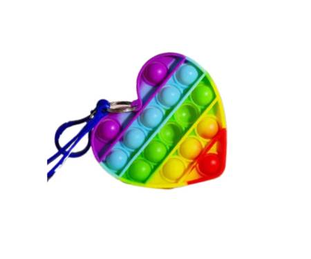 Игрушка-антистресс Pop it Keychain Heart Rainbow