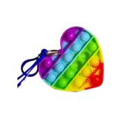 Игрушка-антистресс Pop it Keychain Heart Rainbow