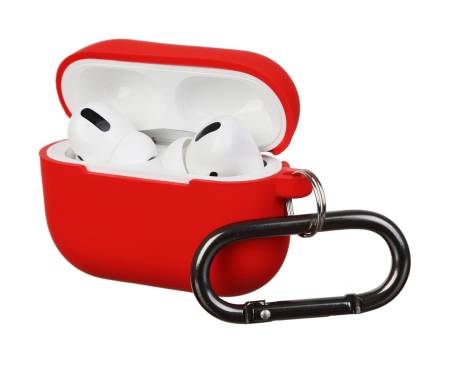 Чехол для Airpods Pro Silicon with hook Red