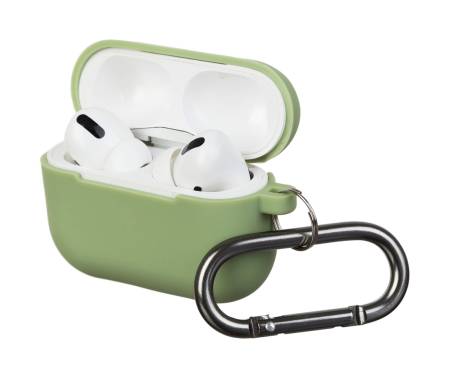 Чехол для Airpods Pro Silicon with hook Matcha Green