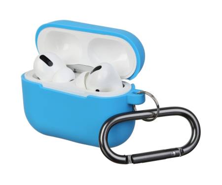 Чехол для Airpods Pro Silicon with hook Blue