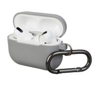 Чехол для Airpods Pro Silicon with hook Light Grey