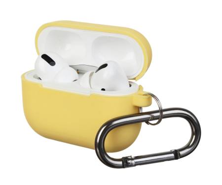 Чехол для Airpods Pro Silicon with hook Yellow