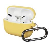 Чехол для Airpods Pro Silicon with hook Yellow