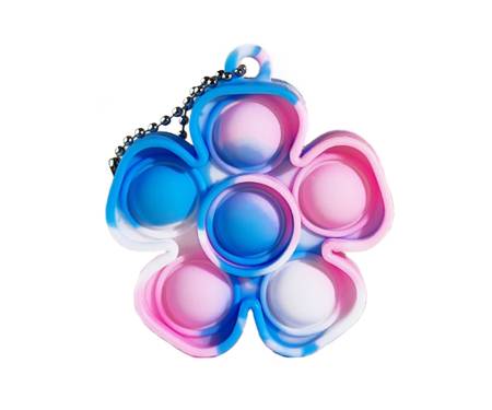 Игрушка-антистресс Pop it Keychain Flower Pink/Blue
