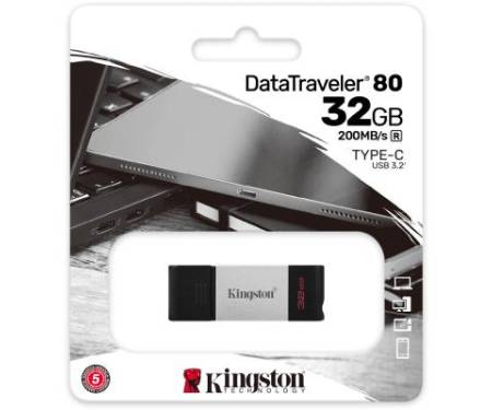 USB флеш накопитель Kingston 32GB DataTraveler 80 USB 3.2/Type-C (DT80/32GB)