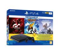 Игровая приставка Sony PlayStation 4 Slim 1TB Black Horizon: Zero Dawn CE + Gran Turismo + Ratchet & Clank + PSPlus 3М
