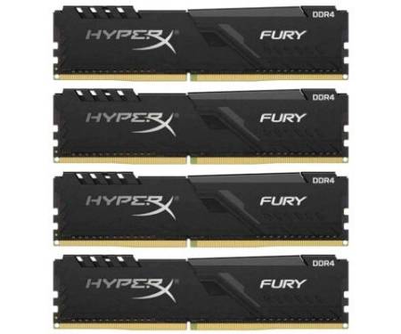 Модуль памяти для компьютера DDR4 64GB (4x16GB) 3600 MHz Fury Black Kingston (HX436C18FB4K4/64)