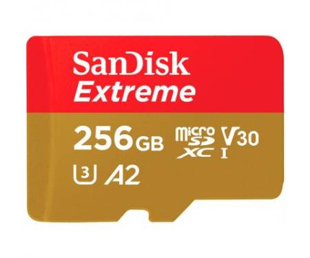 Карта памяти SANDISK 256GB microSD class 10 UHS-I U3 V30 A2 Extreme Mobile Gaming (SDSQXA1-256G-GN6GN)