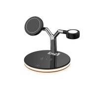 Беспроводная зарядная станция MagSafe iLoungeMax Magnetic Wireless Charger 3 in 1 Black (AMZTCC08)
