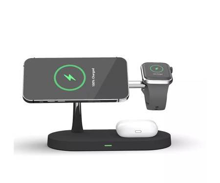 Беспроводная зарядная станция MagSafe Magnetic Wireless Charger 5 in 1 Black (AMZTCC08)