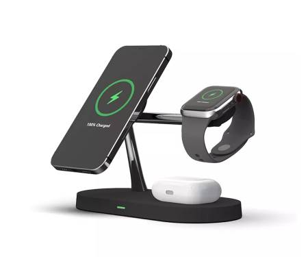 Беспроводная зарядная станция MagSafe Magnetic Wireless Charger 5 in 1 Black (AMZTCC08)