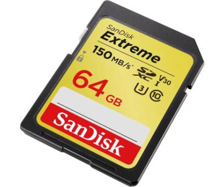 Карта памяти SANDISK 64GB SDXC class 10 UHS-I Extreme (SDSDXV6-064G-GNCIN)