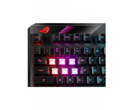 ASUS Клавіатура ігрова ROG CLAYMORE II Red Switch WL/BT/USB RU RGB, Black