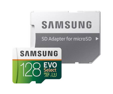 Карта памяти Samsung EVO Select microSDXC UHS-I U3 128Gb + SD-adapter (MB-ME128HA)