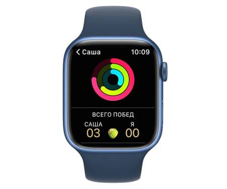 Apple Watch Series 7 GPS 41mm Blue Aluminum Case With Blue Sport Band (MKN13)