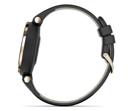 Смарт-часы Garmin Lily Cream Gold Bezel with Black Case and Italian Leather Band (010-02384-B1)