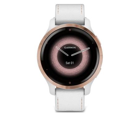 Смарт-часы Garmin Venu 2S Rose Gold with White Leather Band (010-02429-23)