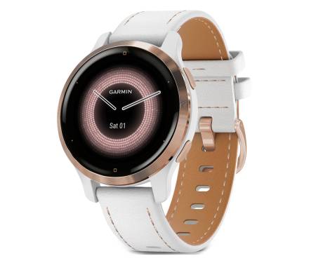 Смарт-часы Garmin Venu 2S Rose Gold with White Leather Band (010-02429-23)
