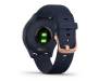 Garmin Vivomove 3s Rose Gold Stainless Steel Bezel w. Navy and Silicone B. (010-02238-03)