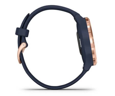 Garmin Vivomove 3s Rose Gold Stainless Steel Bezel w. Navy and Silicone B. (010-02238-03)