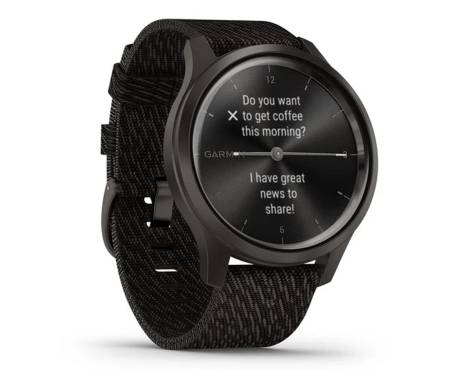 Смарт-часы Garmin Vivomove Style Graphite Aluminum w. Black Pepper Woven Nylon B. (010-02240-03)