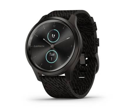 Смарт-часы Garmin Vivomove Style Graphite Aluminum w. Black Pepper Woven Nylon B. (010-02240-03)