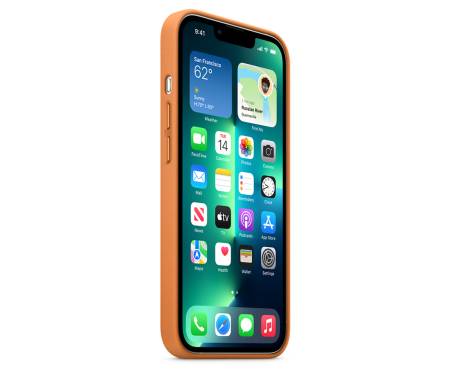 Чохол для Apple iPhone 13 Pro Leather Case with MagSafe - Golden Brown (MM193)