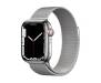 Apple Watch Series 7 GPS + Cellular 45mm Silver Stainless Steel Case with Silver Milanese Loop (MKJE3)
