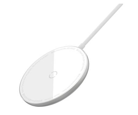 Бездротовий зарядний пристрій Baseus Simple Mini Magnetic Wireless Charger White (WXJK-F02)