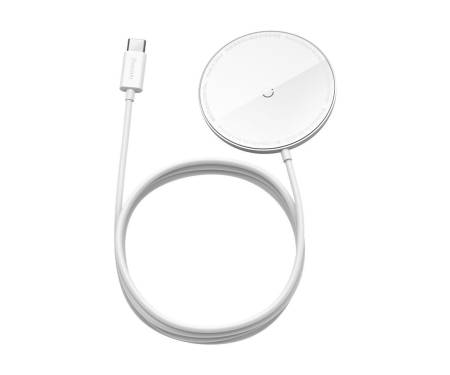 Бездротовий зарядний пристрій Baseus Simple Mini Magnetic Wireless Charger White (WXJK-F02)