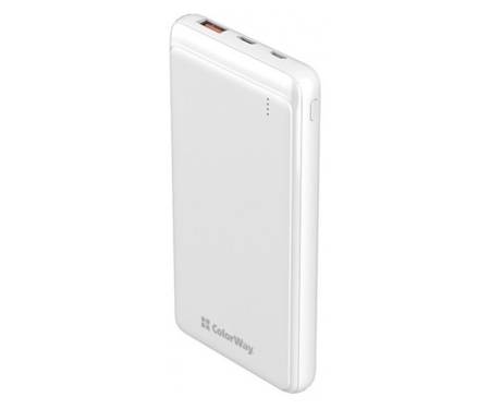 Power Bank ColorWay 10000 mAh Slim 18W White (CW-PB100LPG3WT-PD)
