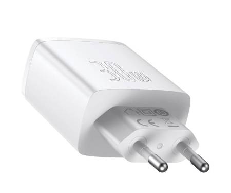 Мережевий зарядний пристрій Baseus Compact Quick Charger Portable 2U+ C Three Ports 30W White (CCXJ-E02)