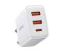 Мережевий зарядний пристрій Baseus Compact Quick Charger Portable 2U+ C Three Ports 30W White (CCXJ-E02)