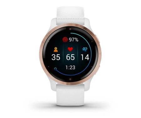 Смарт-часы Garmin Venu 2S Rose Gold Bezel with White Case and Silicone Band (010-02429-13)