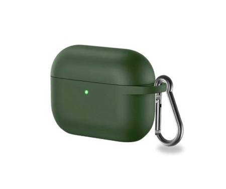 Чехол для Airpods 3 Silicone Case Devia с карабином Green