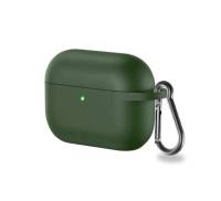 Чохол для Airpods 3 Silicone Case Devia з карабіном Green